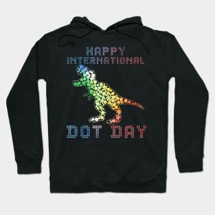 Funny Polka Dot T Rex Dinosaur September 15th Dot Day Hoodie